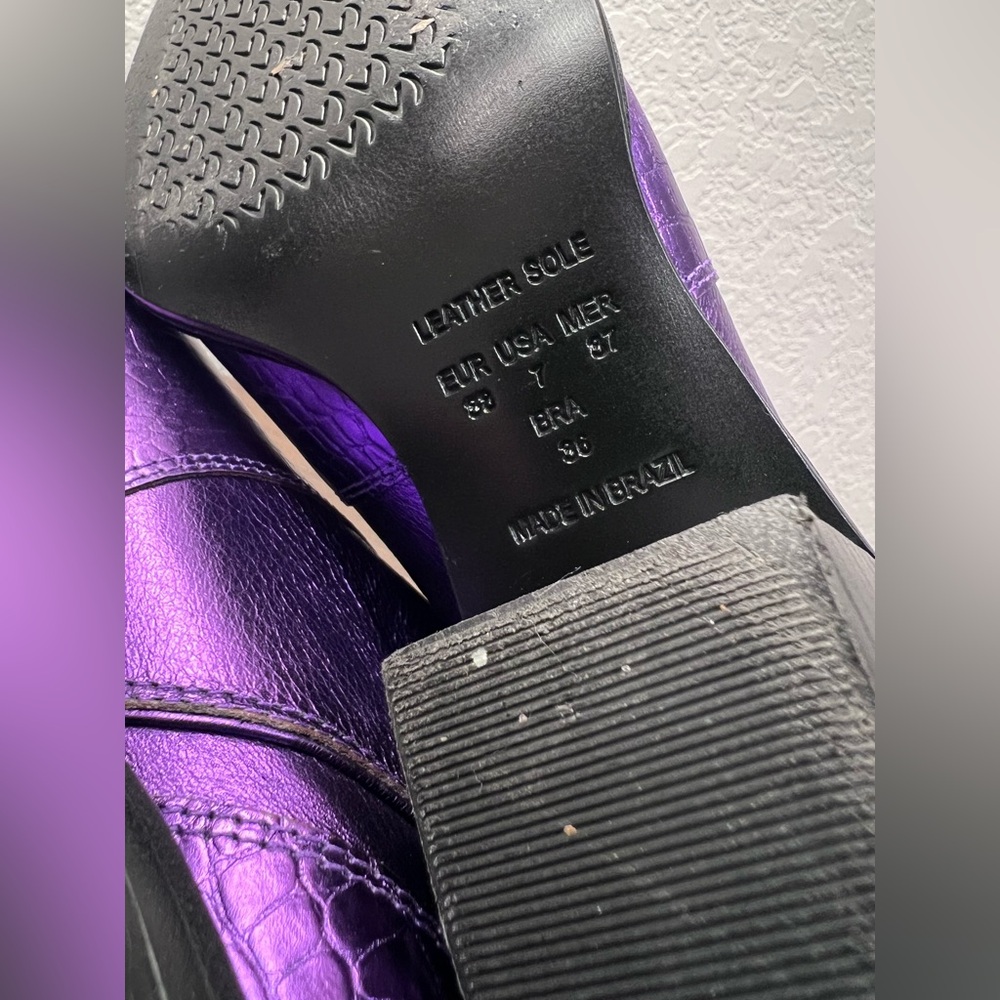 Vicenza electric Purple Metallic Western Boots cowgirl heel boots women’s size 7 - Picture 15 of 15